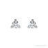 Sapphire Row Natural Diamond Press-Back Martini Stud Earrings - 14K White Gold, 2 mm (view 2)