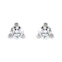 Sapphire Row Natural Diamond Press-Back Martini Stud Earrings - 14K White Gold, 2 mm (view 2)