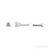 Sapphire Row Natural Diamond Press-Back Martini Stud Earrings - 14K White Gold, 3 mm