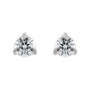 Sapphire Row Natural Diamond Press-Back Martini Stud Earrings - 14K White Gold, 3 mm (view 2)