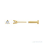 Sapphire Row Natural Diamond Press-Back Martini Stud Earrings - 14K Yellow Gold, 2 mm