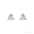 Sapphire Row Natural Diamond Press-Back Martini Stud Earrings - 14K Yellow Gold, 2 mm (view 2)