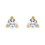 Sapphire Row Natural Diamond Press-Back Martini Stud Earrings - 14K Yellow Gold, 2 mm (view 2)