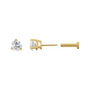 Sapphire Row Natural Diamond Press-Back Martini Stud Earrings - 14K Yellow Gold, 4 mm