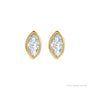 Sapphire Row Natural Diamond Marquise Stud Earrings - 14K Yellow Gold (view 2)