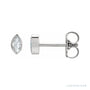 Sapphire Row Natural Diamond Marquise Stud Earrings - 14K White Gold