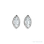 Sapphire Row Natural Diamond Marquise Stud Earrings - 14K White Gold (view 2)