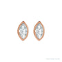Sapphire Row Natural Diamond Marquise Stud Earrings - 14K Rose Gold (view 2)