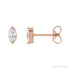 Sapphire Row Natural Diamond Marquise Stud Earrings - 14K Rose Gold, 2 CTW