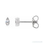 Sapphire Row Lab-Grown Diamond Half-Bezel Marquise Stud Earrings - 14K White Gold