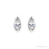 Sapphire Row Lab-Grown Diamond Half-Bezel Marquise Stud Earrings - 14K White Gold (view 2)