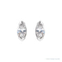 Sapphire Row Lab-Grown Diamond Half-Bezel Marquise Stud Earrings - 14K White Gold (view 2)