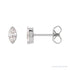 Sapphire Row Lab-Grown Diamond Half-Bezel Marquise Stud Earrings - 14K White Gold, 1/2 CTW