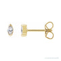 Sapphire Row Lab-Grown Diamond Half-Bezel Marquise Stud Earrings - 14K Yellow Gold