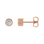 Sapphire Row Lab-Grown Diamond Round Bezel Stud Earrings - 14K Rose Gold
