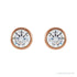 Sapphire Row Lab-Grown Diamond Round Bezel Stud Earrings - 14K Rose Gold (view 2)