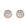 Sapphire Row Lab-Grown Diamond Round Bezel Stud Earrings - 14K Rose Gold (view 2)