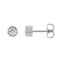 Sapphire Row Lab-Grown Diamond Round Bezel Stud Earrings - 14K White Gold