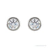 Sapphire Row Lab-Grown Diamond Round Bezel Stud Earrings - 14K White Gold (view 2)