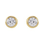 Sapphire Row Lab-Grown Diamond Round Bezel Stud Earrings - 14K Yellow Gold, 1/5 CTW (view 2)