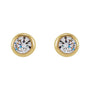 Sapphire Row Lab-Grown Diamond Round Bezel Stud Earrings - 14K Yellow Gold, 1/6 CTW (view 2)