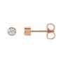 Sapphire Row Lab-Grown Diamond Round Bezel Stud Earrings - 14K Rose Gold, 1/5 CTW