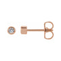 Sapphire Row Lab-Grown Diamond Round Bezel Stud Earrings - 14K Rose Gold, 1/6 CTW