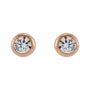 Sapphire Row Lab-Grown Diamond Round Bezel Stud Earrings - 14K Rose Gold, 1/6 CTW (view 2)