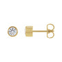 Sapphire Row Lab-Grown Diamond Round Bezel Stud Earrings - 14K Yellow Gold
