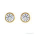 Sapphire Row Lab-Grown Diamond Round Bezel Stud Earrings - 14K Yellow Gold (view 2)