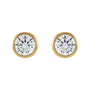 Sapphire Row Lab-Grown Diamond Round Bezel Stud Earrings - 14K Yellow Gold (view 2)