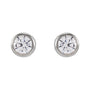 Sapphire Row Lab-Grown Diamond Round Bezel Stud Earrings - 14K White Gold, 1/5 CTW (view 2)