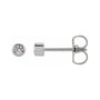 Sapphire Row Lab-Grown Diamond Round Bezel Stud Earrings - 14K White Gold, 1/6 CTW