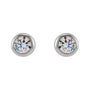 Sapphire Row Lab-Grown Diamond Round Bezel Stud Earrings - 14K White Gold, 1/6 CTW (view 2)