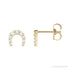 Sapphire Row Natural Diamond Pavé Horseshoe Stud Earrings - 14K Yellow Gold