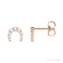 Sapphire Row Natural Diamond Pavé Horseshoe Stud Earrings - 14K Rose Gold