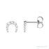 Sapphire Row Natural Diamond Pavé Horseshoe Stud Earrings - Platinum