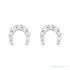 Sapphire Row Natural Diamond Pavé Horseshoe Stud Earrings - Platinum (view 2)