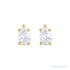 Sapphire Row Natural Diamond Pear Stud Earrings - 14K Yellow Gold, 3/8 CTW (view 2)