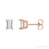 Sapphire Row Natural Diamond Emerald-Cut Stud Earrings - 14K Rose Gold