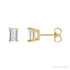 Sapphire Row Natural Diamond Emerald-Cut Stud Earrings - 14K Yellow Gold