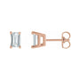 Sapphire Row Lab-Grown Diamond Emerald-Cut Stud Earrings - 14K Rose Gold