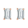 Sapphire Row Lab-Grown Diamond Emerald-Cut Stud Earrings - 14K Rose Gold (view 2)