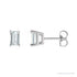Sapphire Row Lab-Grown Diamond Emerald-Cut Stud Earrings - 14K White Gold