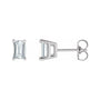 Sapphire Row Lab-Grown Diamond Emerald-Cut Stud Earrings - 14K White Gold