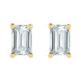 Sapphire Row Lab-Grown Diamond Emerald-Cut Stud Earrings - 14K Yellow Gold (view 2)