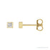 Sapphire Row Natural Diamond Princess-Cut Bezel Stud Earrings - 14K Yellow Gold