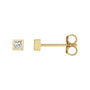 Sapphire Row Natural Diamond Princess-Cut Bezel Stud Earrings - 14K Yellow Gold