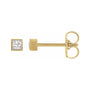 Sapphire Row Natural Diamond Princess-Cut Bezel Stud Earrings - 14K Yellow Gold