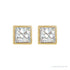 Sapphire Row Natural Diamond Princess-Cut Bezel Stud Earrings - 14K Yellow Gold (view 2)